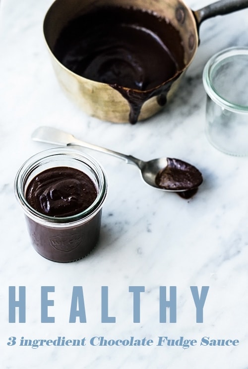 Healthy 3-ingredient Chocolate Fudge Sauce (no added sugar, grain free, vegan, gluten free)